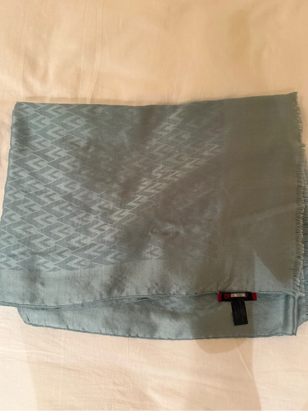 Valentino Seafoam Green Lightweight Jacquard Scarf